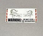 VINTAGE 12” WARNING ALLIGATORS PORCELAIN SIGN CAR GAS OIL TRUCK MOTORCYCLE