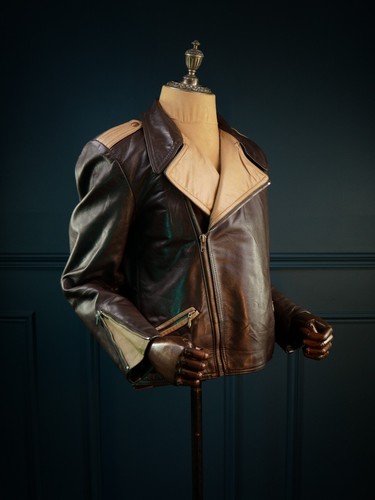 Vintage WW2 40s German Luftwaffe Flying Ace Flight Aviator Leather Jacket “S” - Picture 9 of 23