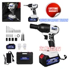 Cordless Impact Wrench 1/2" 420Nm High Torque Brushless Drill with 2xBattery 21V