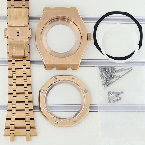 41mm 316L Acero Inoxidable Roble Real Mod Fundas Reloj Capítulo Anillo Para Seiko NH35 - Imagen 4 de 13