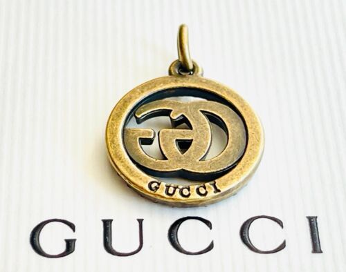 1 Gucci zipper pull pendant bronze & crystals vtg - Picture 5 of 7