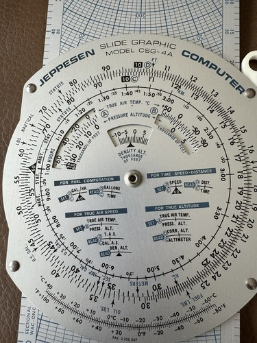 JEPPESEN Pilot Aviation Aluminum CGS Computer w/Pouch ~ Model CSG 4A - Picture 3 of 9