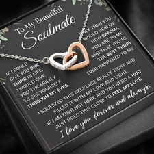 To My Soulmate Necklace, Birthday Gifts For Her, Christmas Gift For Soulmate