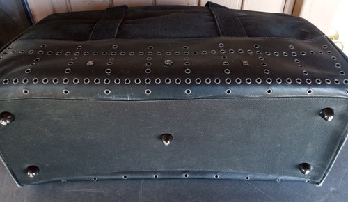 Gianni Versace Vintage Black Leather & Canvas Duffle Bag 2000's, Men's Accessory - Picture 4 of 8