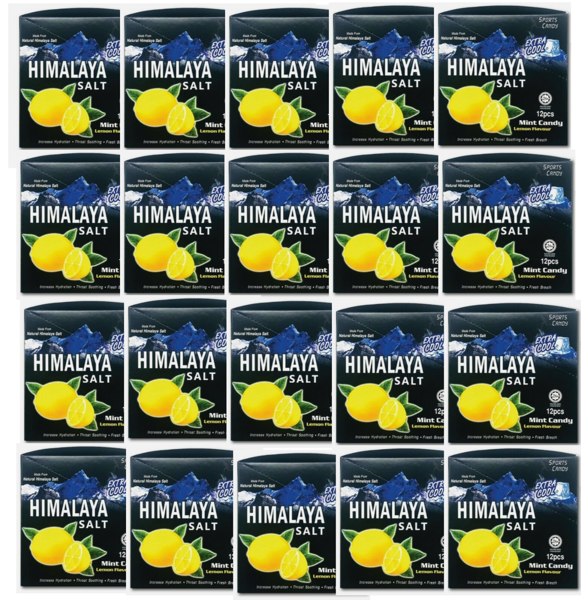 20 Box (240 Pcs) Big Foot Natural Himalaya Salt Refresh Mint Candy