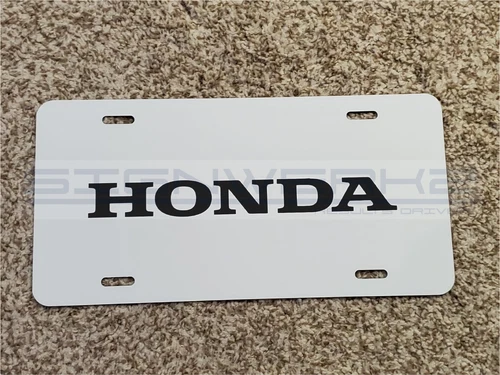 Honda vanity plate metal new novelty White plate