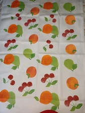 Harry & David fruit kitchen Towel - orange pear cherry design 20" x 30" new