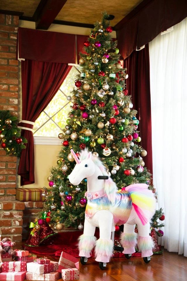 МЕДАЛЬОН Прогулка Поездка На Лошади Качающийся Пони РАДУЖНЫЙ Единорог Возраст 3-6 Лет - Изображение 4 из 4