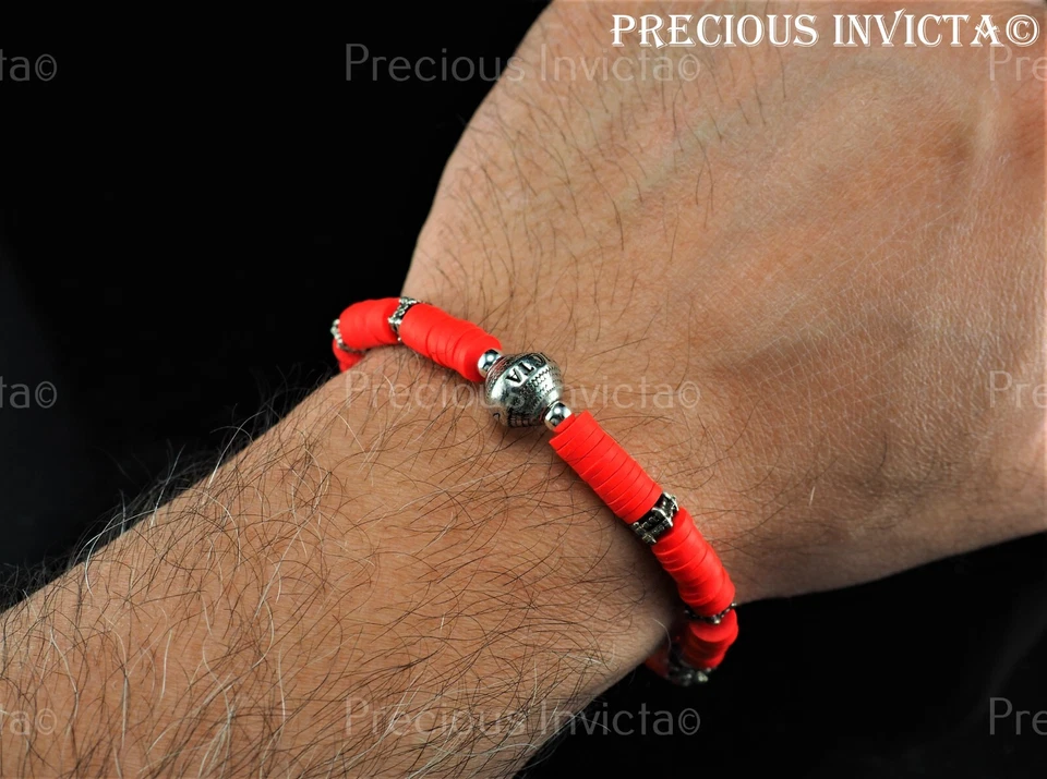 Invicta мужчин и женщин подлинный ювелирных изделий резиновый эластичный красный и серебряный браслет - Изображение 3 из 4