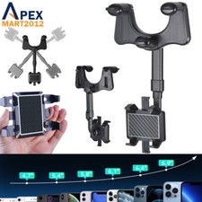 Universal Car Phone Holder 360 Retractable Rearview Mirror Mount For iPhone