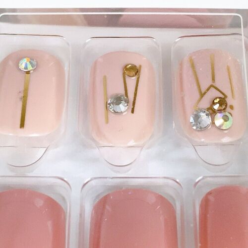 imPress Press On Nails Square Short Length Beige Nude Gems - Picture 3 of 5