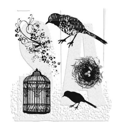 Tim Holtz Stampers Anonymous ''ARTFUL FLIGHT'' Rubber Stamp Set- CMS069