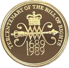 1989 Elizabeth II 'The Tercentenary of the Bill of Rights' £2 Coin