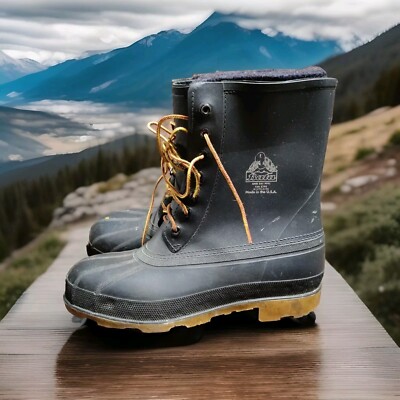 Bata Insulated Steel Toe Black Boots Made in USA Mens 8 Warm