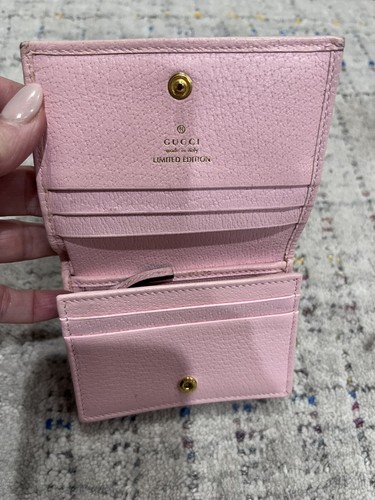 Estuche para tarjetas Gucci GG Flora de cuero de lona rosa $380 - Imagen 3 de 10