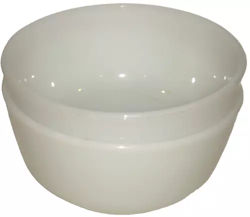 VtG Set of 2 ANCHOR HOCKING #456 Milk Glass 6" Oven Proof Mixing Serving Bowls