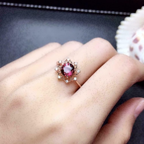 2Ct Simulated Ruby Diamond Solitaire Engagement Ring 925 Rose Gold Plated Silver - Picture 2 of 6