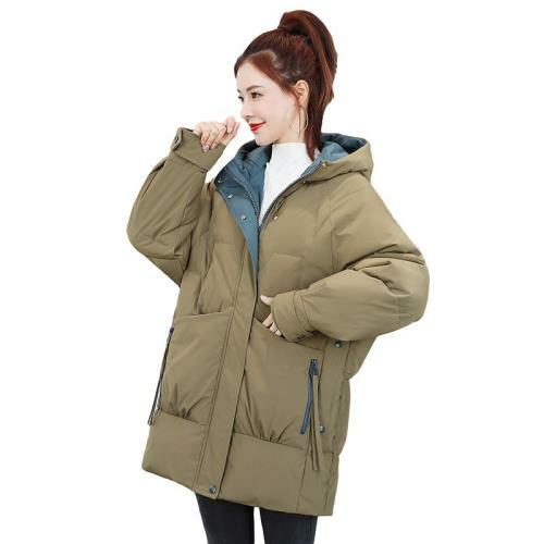 Hooded Stand Collar Oversize Snow Coat 