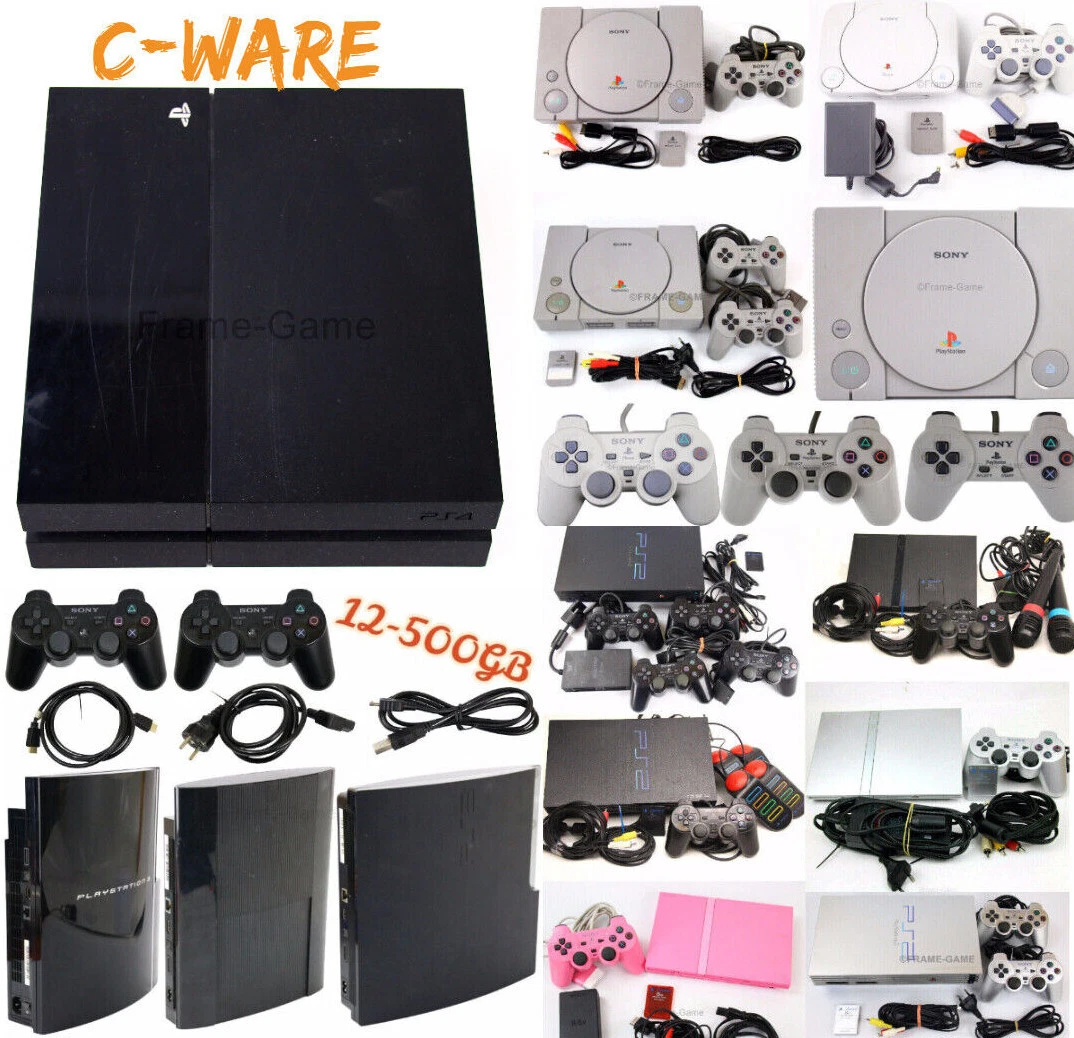 Playstation Konsole 1 2 3 4 PS1 PS2 PS3 PS4 Zubehörpaket 