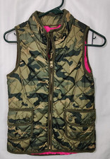 OLD NAVY GIRLS CAMOUFLAGE CAMO QUILTED VEST SIZE XL 14 REGULAR EXTRA LARGE PINK