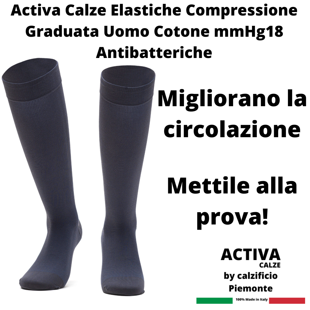 Activa Calze Elastiche Compressione Graduata Uomo Cotone mmHg18