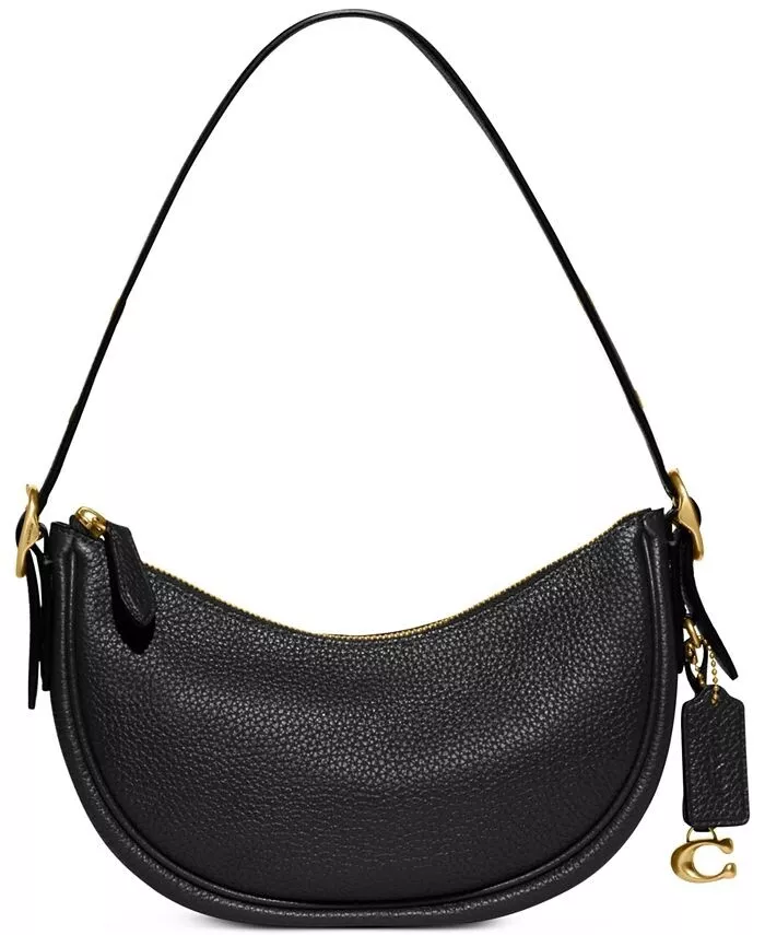 Coach Luna Leather Shoulder Bag Black