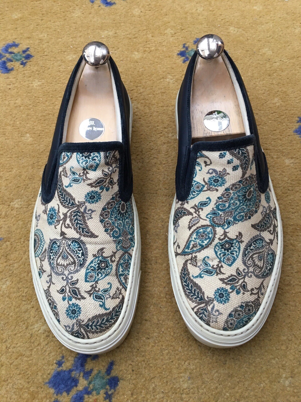 Gucci Trainers Sneaker Shoes Paisley Canvas Leather Mens UK 6.5 US 7.5 EU 40.5 thumbnail 2