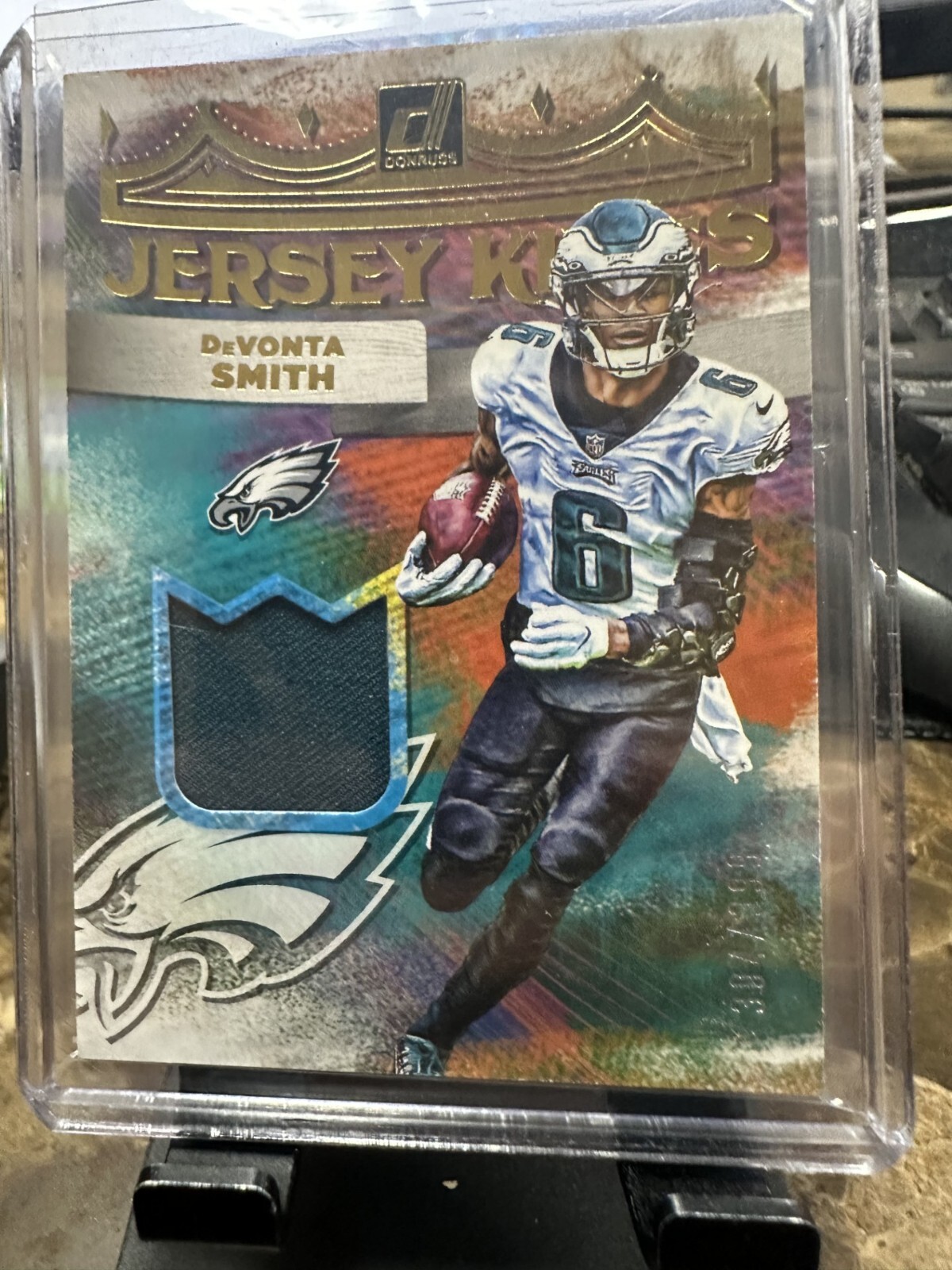 2022 Donruss DeVonta Smith Jersey Kings Relic #JK-18 SP /399 Eagles
