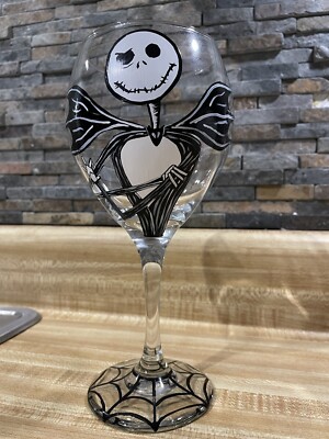 Hand Painted Wine Glass Nightmare Before Christmas- Jack Skellington