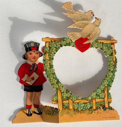 Vintage Valentine Greetings Made in Germany stand-up valentine walk around - Picture 3 of 5