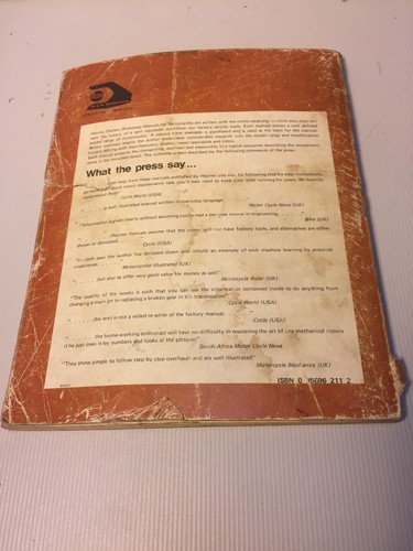 HAYNES  OWNERS WORKSHOP MANUAL HONDA 500 & 450 TWINS 1965-On LOOK! Make Offer!!! - Bild 12 von 12