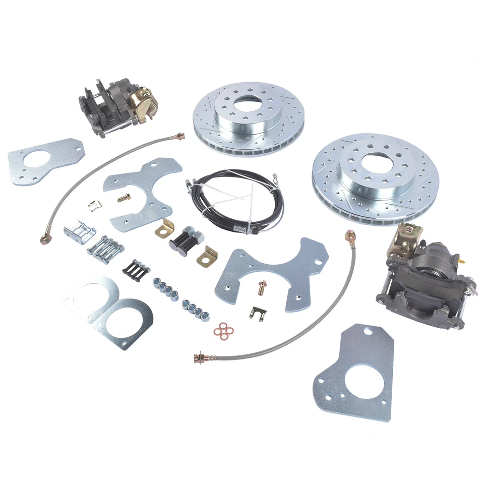 For 1978-88 G Body Chevy Pontiac Rear Disc Brake Conversion Kit Drilled Rotor - Image 3 of 4