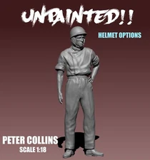 PETER COLLINS HELMET UNPAINTED for CMC, EXOTO, GP REPLICAS, MINICHAMPS 1:18