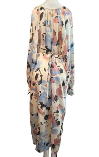 Ryegrass XXL Pink Floral Maxi Dress Long Sleeve Belted Waist Flowy Lined NWT $99 - Picture 2 of 6