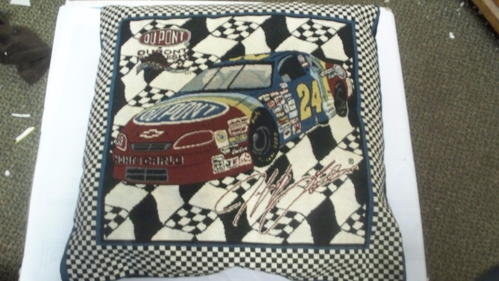 Dupont #24 Jeff Gordon Race Car Decorative Collectible Pillow.