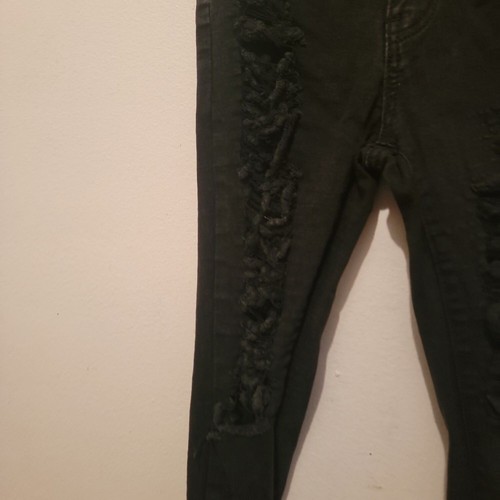Red Fox Junior Girls Black Distressed High Rise Pockets Denim Skinny Jeans Sz 5 - Picture 5 of 6