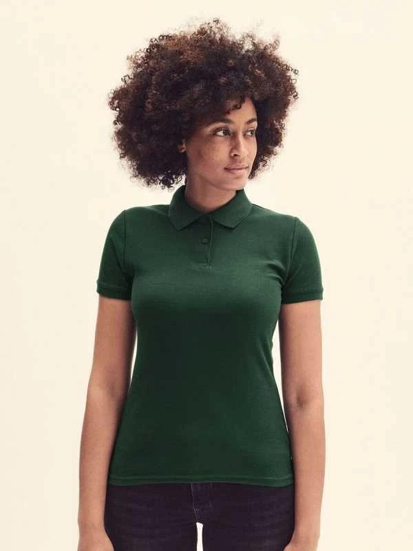 Fruit Of The Loom Polo Lady Manica Corta 100% Cotone da Donna Sfiancata FR630300 - Immagine 3 di 4