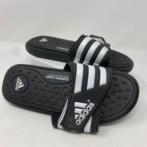 adidas cloudfoam slides black and white