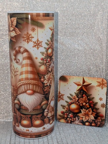 Golden Gonk 20oz Vaso y Posavasos REGALO DE NAVIDAD EN CAJA Acero Inoxidable - Imagen 2 de 3