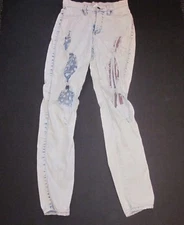 Vibrant M.i.u juniors size 5 White red N Blue skinny Jeans 4th Of July Flag j218