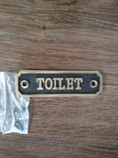 Vintage Style Toilet Sign, Cast Brass, with Matching Screws