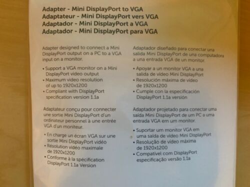 New Dell Adapter- Mini DisplayPort to VGA Model#DAYBNBC084 - Picture 3 of 6