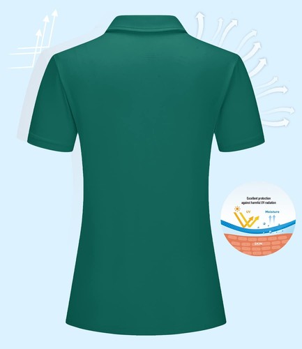 Women's UPF 50+ Polo Shirts Short Sleeve Casual Quick Dry Outdoor Golf T-Shirts - Picture 77 of 142