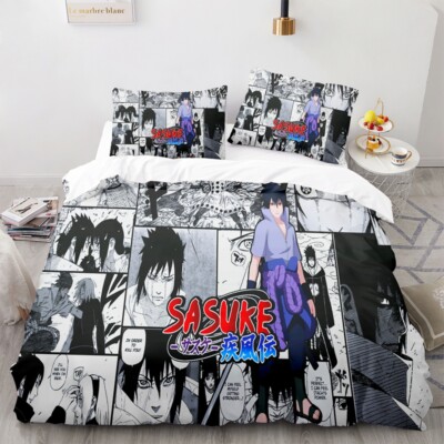 Naruto Manga Bettwäsche Set Federn Bettbezug 135x200 200x200 Kissenbezug 80x80