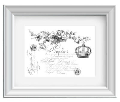 Vintage Typography French Advertising Crown Roses Decor Art Wall Print ~ Giclee