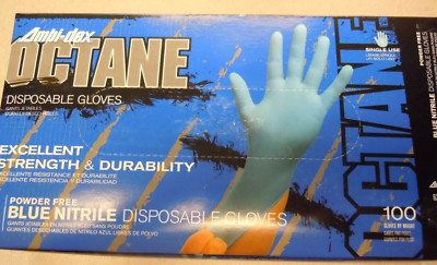 O2 Octane Gloves Ambi-dex Octane Blue Large Disposable Gloves - 3 mil 63-233PF/L Case of ...