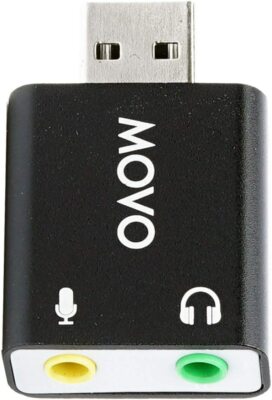 Movo TRS Microphone to External Sound Card USB Audio Adapter