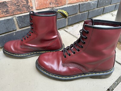 Dr Martens 1460 8 eye Cherry Red leather boots UK 8 EU 42 | eBay UK