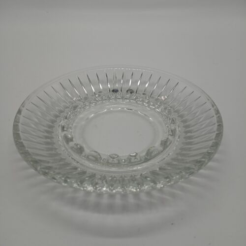 Vintage Clear Crystal Glass Ashtray Aprox 6" Excellent Condition