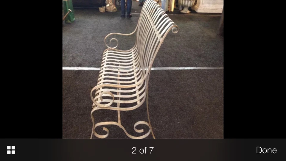 Antiguo banco de jardín American Scroll Form c. 1890-1900 Foto 4 de 4